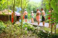 Lining Up to Enter the Temazcal Steam Lodge