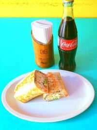 This is a Perfect Lunch - Burrito and Coke!