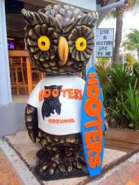 Say Hello to Our Mascot As You Enter Hooters CZM!